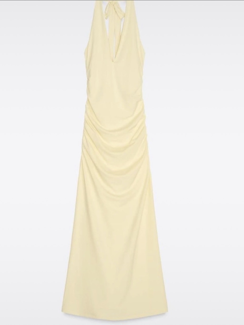 Zara Light Yellow Halter V-Neck Maxi Dress - Picture 5 of 5